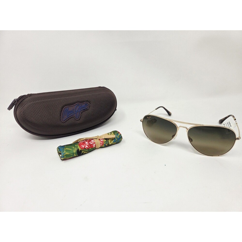 Maui Jim Mavericks Polarized Aviator Sunglasses, Gold/HCL Bronze HS264-16 NEW